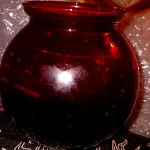 Ruby Red Glass Vintage Christmas Globe Ball Small Bulb Vase Candle Holder Anchor